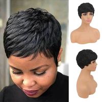 Women's Black Short Hair Wig Chemical Fiber Headgear Wholesale sku image 1