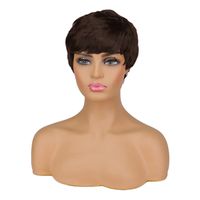 Women's Black Short Hair Wig Chemical Fiber Headgear Wholesale sku image 6