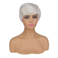 Women's Black Short Hair Wig Chemical Fiber Headgear Wholesale sku image 5