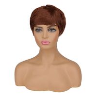 Women's Black Short Hair Wig Chemical Fiber Headgear Wholesale sku image 3