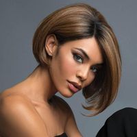 Fashion High Temperature Wire Side Points Short Straight Hair Wigs main image 3