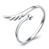 Fashion Angel Wings Heart Shape Alloy Plating Open Ring 1 Piece main image 6