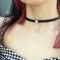 Gothic French Fries Mixed Materials Metal Button Choker 1 Piece main image 1