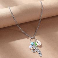 Retro Feather Snake Shell Alloy Shell Pendant Necklace 1 Piece main image 4