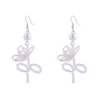 Fashion Flower Beaded Pearl Drop Earrings 1 Pair main image 3