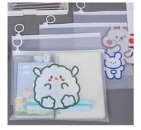 Cute Cartoon Transparent Zipper Multi-functional Storage File Bag Student main image 2