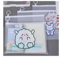 Lovely Cartoon Transparent Zip Multi - Function Storage Pack Students main image 2