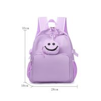 Cute Solid Color Zipper Backpack sku image 2