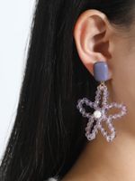 Fashion Flower Synthetic Resin Pearl Earrings main image 4