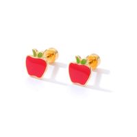 Fashion Apple Stainless Steel Ear Studs main image 5