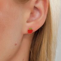 Fashion Apple Stainless Steel Ear Studs main image 6