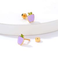 Fashion Apple Stainless Steel Ear Studs main image 9