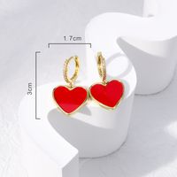 Classic Style Heart Shape Copper Drop Earrings Zircon Copper Earrings main image 5