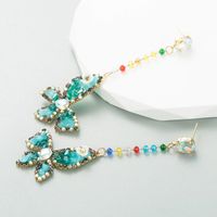 Fashion Butterfly Alloy Inlay Artificial Rhinestones Drop Earrings main image 5