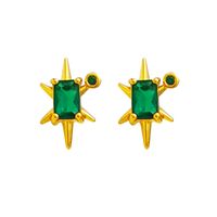 Retro Star Copper Earrings Plating Zircon Copper Earrings main image 4