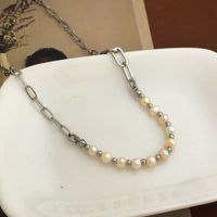 Mode Geometrisch Kupfer Halskette Perle Zirkon Kupfer Halsketten sku image 1