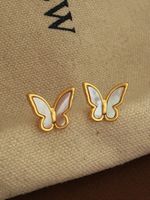 Fashion Butterfly Copper Earrings Plating Shell Copper Earrings main image 1
