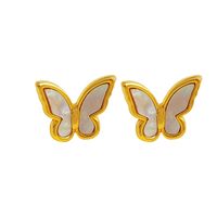 Fashion Butterfly Copper Earrings Plating Shell Copper Earrings main image 4