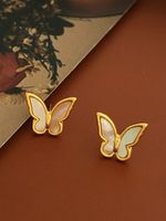 Fashion Butterfly Copper Earrings Plating Shell Copper Earrings main image 3
