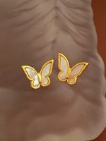 Fashion Butterfly Copper Earrings Plating Shell Copper Earrings main image 2