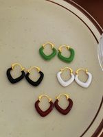 Simple Style Geometric Copper Earrings Enamel Copper Earrings main image 4