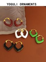 Einfacher Stil Geometrisch Kupfer Ohrringe Emaille Kupfer Ohrringe main image 1