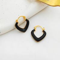 Simple Style Geometric Copper Earrings Enamel Copper Earrings sku image 1