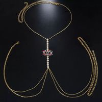 Fashion Devil's Eye Rhombus Rhinestone Plating Zircon Chest Necklace Body Chain sku image 1