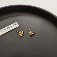 Simple Style Flower Alloy Plating Ear Studs main image 4
