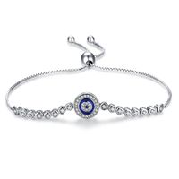 Simple Style Round Silver Bracelets Plating Zircon 925 Silver Bracelets sku image 1