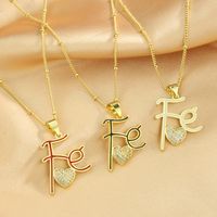 Simple Style Letter Copper Rhinestones Necklace In Bulk main image 1