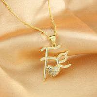 Simple Style Letter Copper Rhinestones Necklace In Bulk main image 3