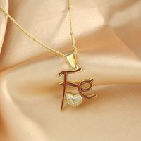 Simple Style Letter Copper Rhinestones Necklace In Bulk main image 2