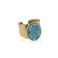 Simple Style Geometric Stainless Steel Hollow Out Natural Stone Open Ring main image 4