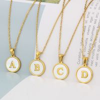 Simple Style Round Letter Titanium Steel Plating Necklace main image 5