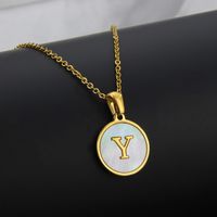 Simple Style Round Letter Titanium Steel Plating Necklace sku image 26