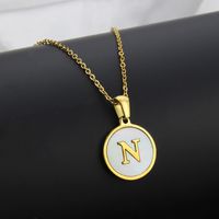 Simple Style Round Letter Titanium Steel Plating Necklace sku image 10