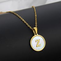 Simple Style Round Letter Titanium Steel Plating Necklace sku image 19