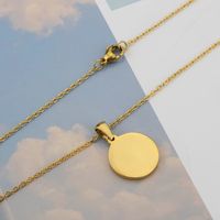 Simple Style Round Letter Titanium Steel Plating Necklace main image 3