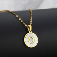 Titanium Steel 18K Gold Plated Simple Style Plating Inlaid Shell Letter Necklace sku image 16