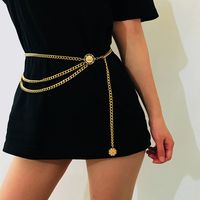 Simple Style Geometric Alloy Layered Plating Women's Chain Belts main image 1