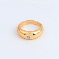Simple Style Round Copper Open Ring Plating Zircon Copper Rings sku image 1