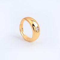 Simple Style Round Copper Open Ring Plating Zircon Copper Rings main image 1