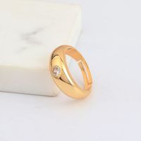 Simple Style Round Copper Open Ring Plating Zircon Copper Rings main image 3