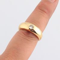 Simple Style Round Copper Open Ring Plating Zircon Copper Rings main image 2