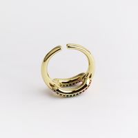 Fashion O-shape Copper Open Ring Plating Zircon Copper Rings main image 5
