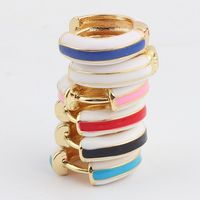 Retro C Shape Plating Copper Hoop Earrings main image 4