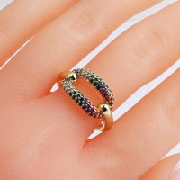Fashion O-shape Copper Open Ring Plating Zircon Copper Rings main image 1