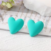 Wholesale Jewelry 1 Pair Cute Heart Shape Alloy Resin Ear Studs sku image 5