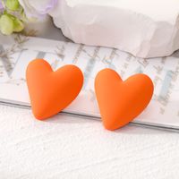 Wholesale Jewelry 1 Pair Cute Heart Shape Alloy Resin Ear Studs sku image 9